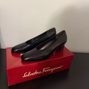 Salvatore Ferragamo Black Leather Heels